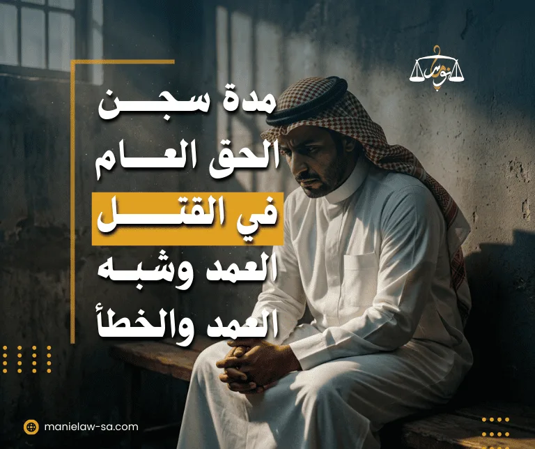 مدة سجن الحق العام في القتل العمد وشبه العمد والخطأ بالسعودية